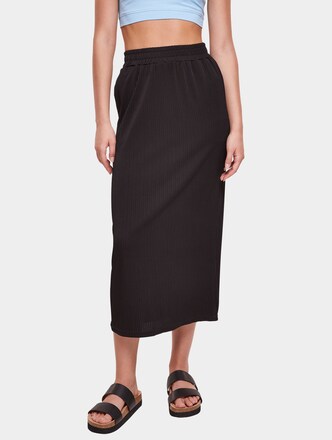 Ladies Rib Jersey Midi Skirt