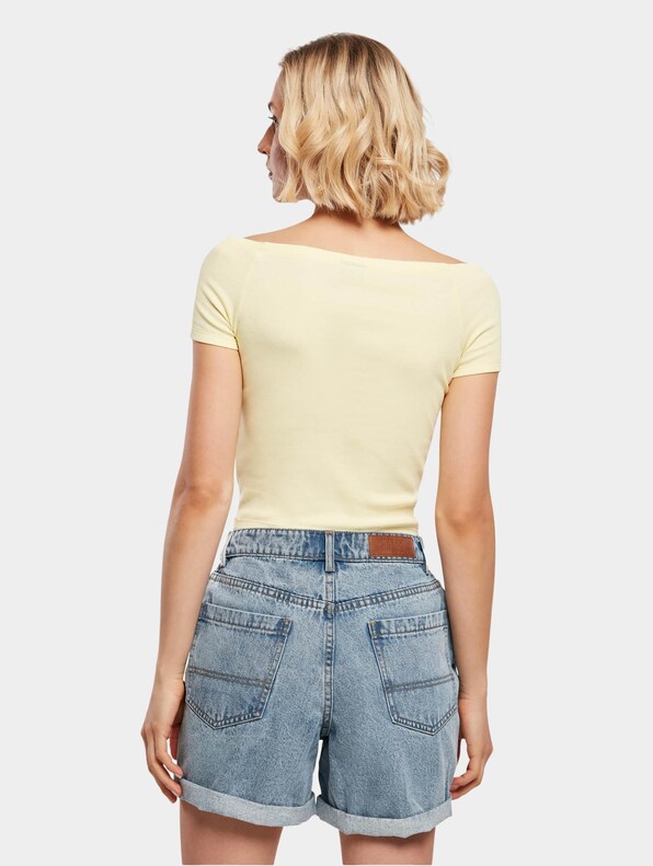 Ladies Off Shoulder Rib-1