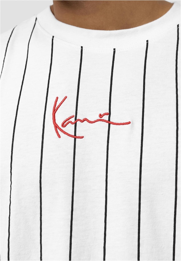 KKMQ32041WHT Small Signature Pinstripe Tee-4