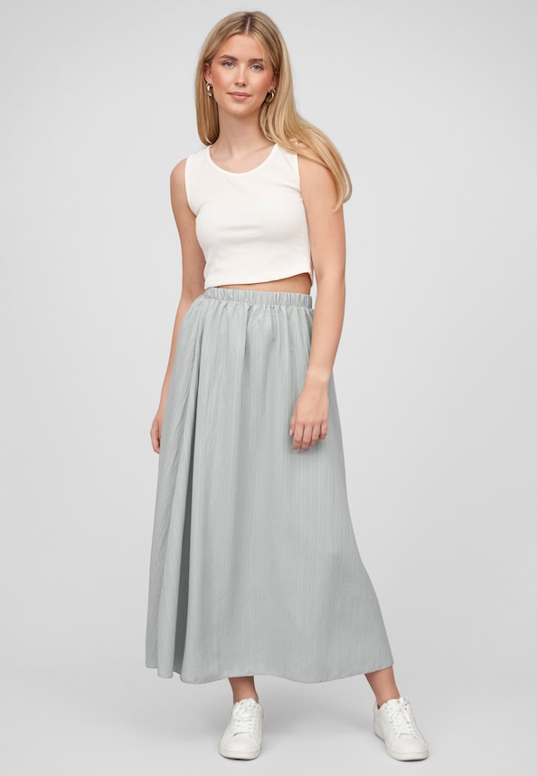 Cloud5ive Damen Longform Rock mit Strukturmuster und Gummibund-4