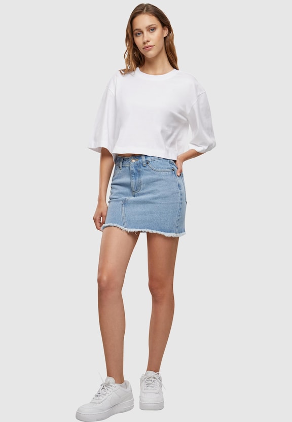 Ladies Heavy Organic Oversized Cropped Tee-2