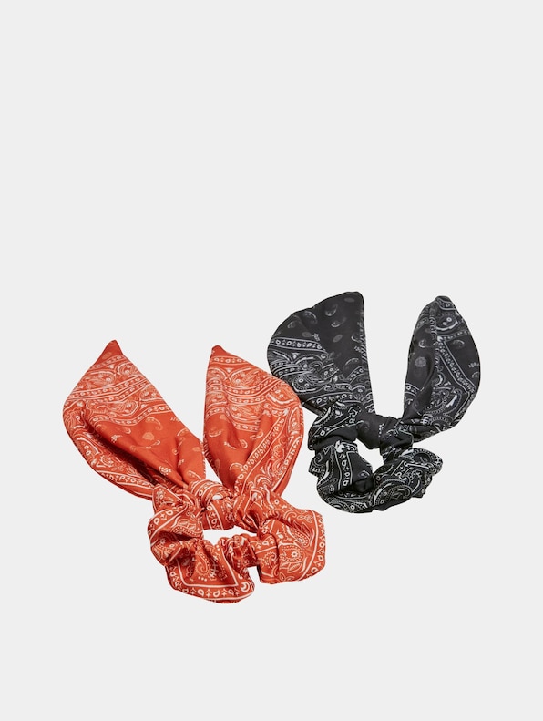 Bandana Print Scrunchies With XXL Bow 2-Pack-0