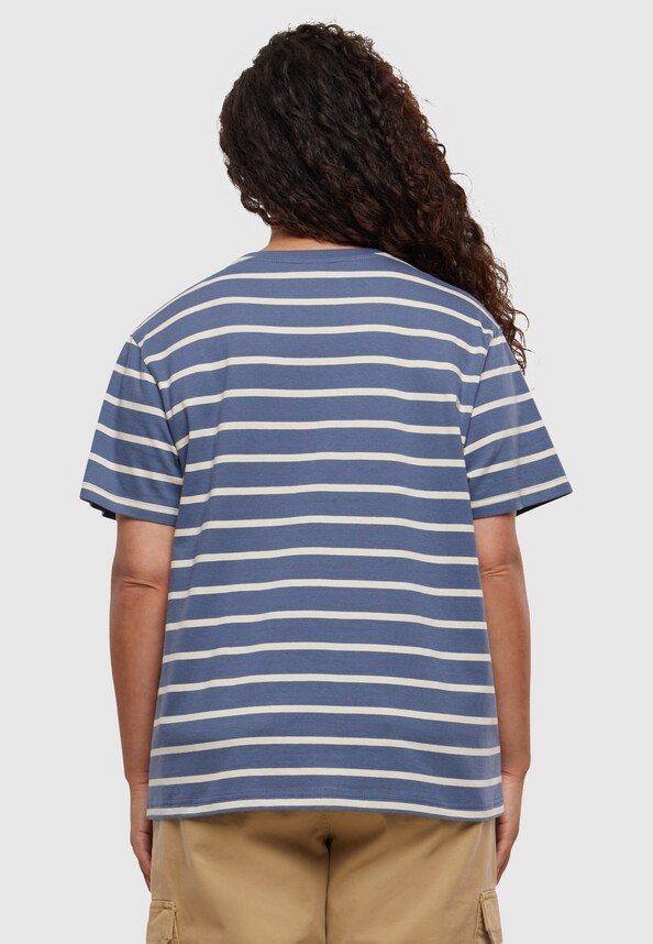 Ladies Striped Boxy Tee-11