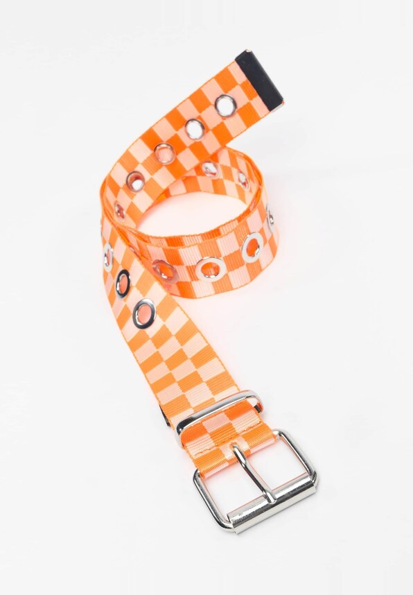 Checker With Eyelets Belt-0