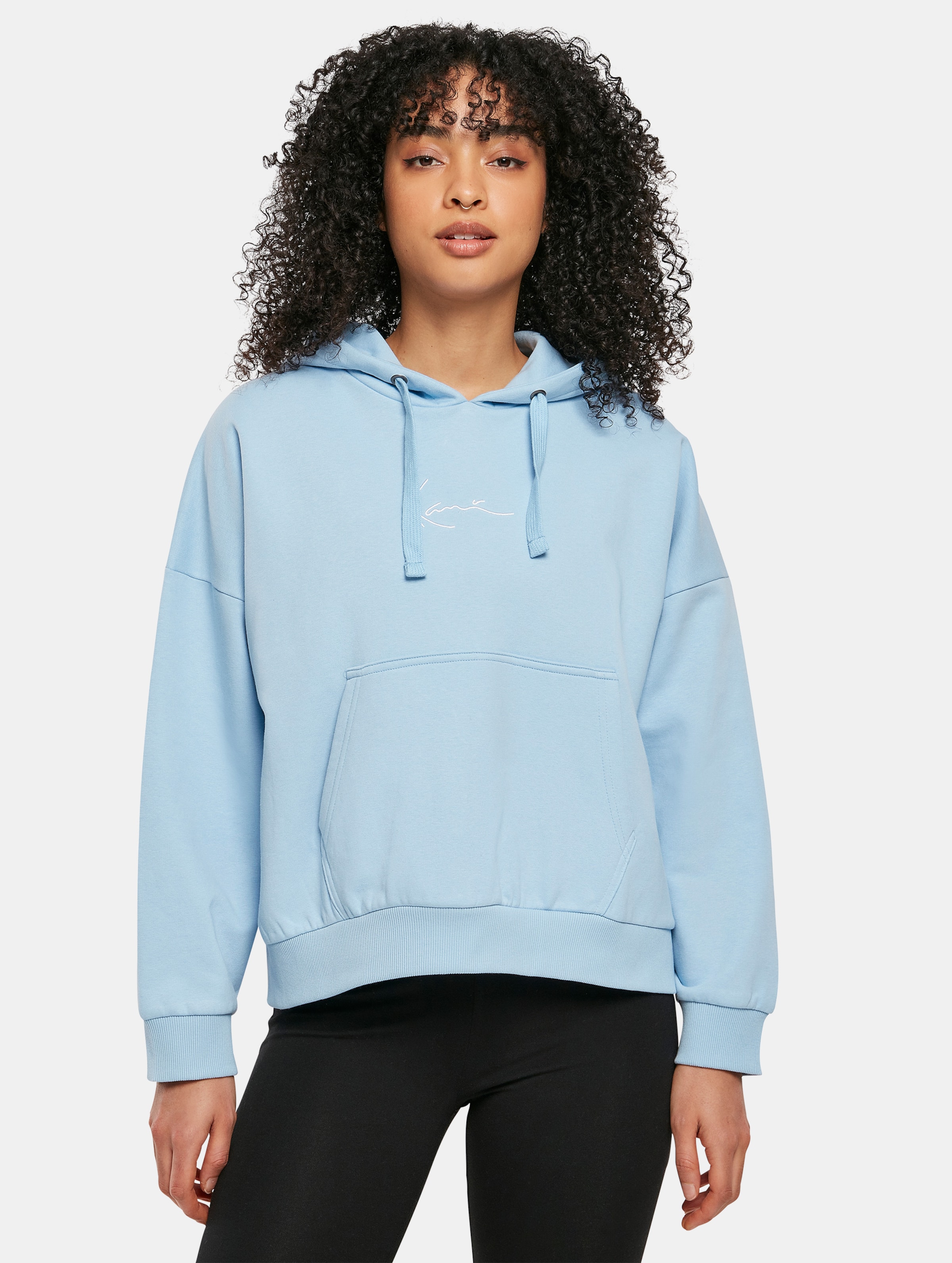 Karl Kani Small Signature Essential OS Hoodie op kleur blauw, Maat XS