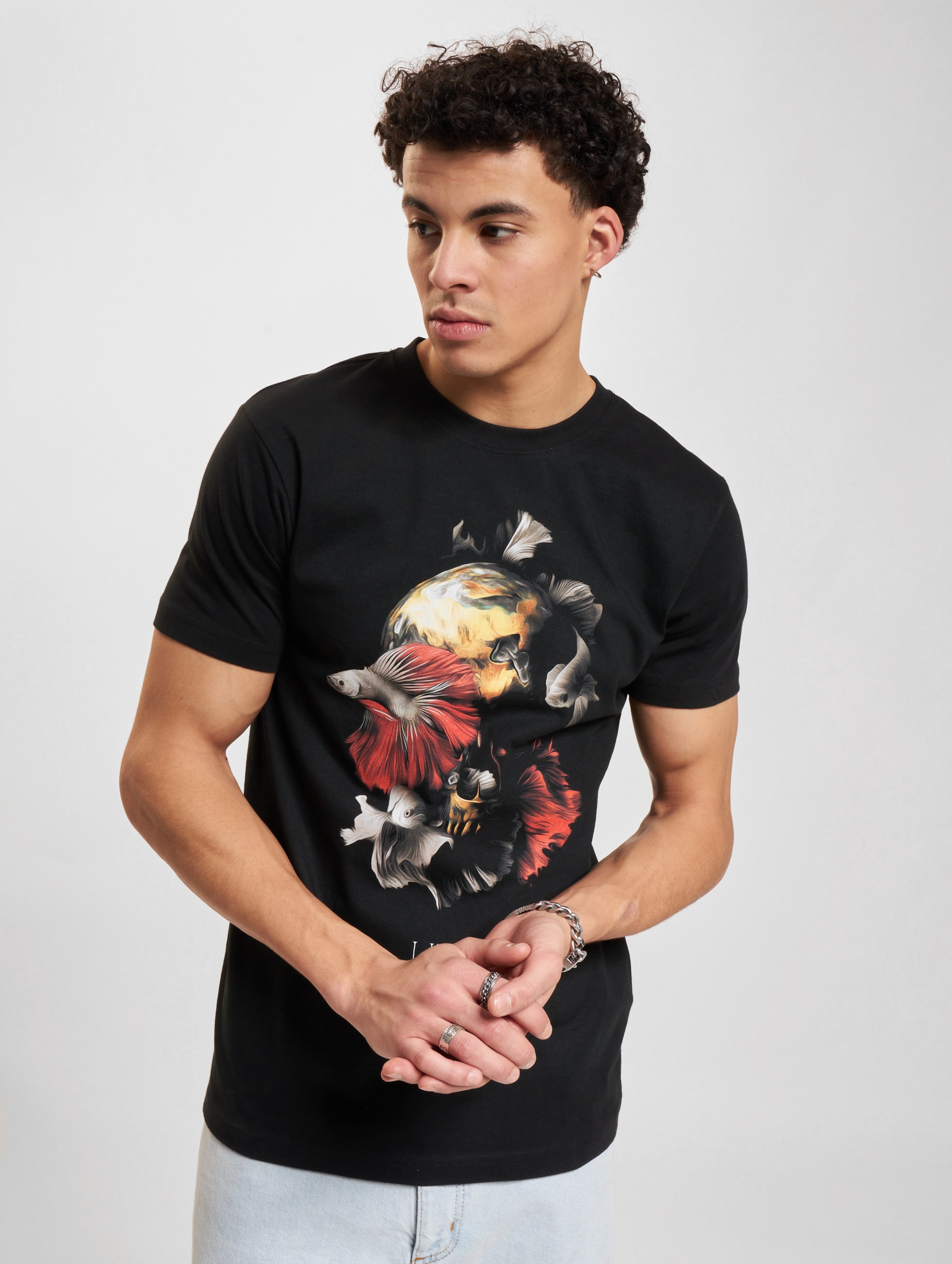 Mister Tee Skull Fish Mannen op kleur zwart, Maat M