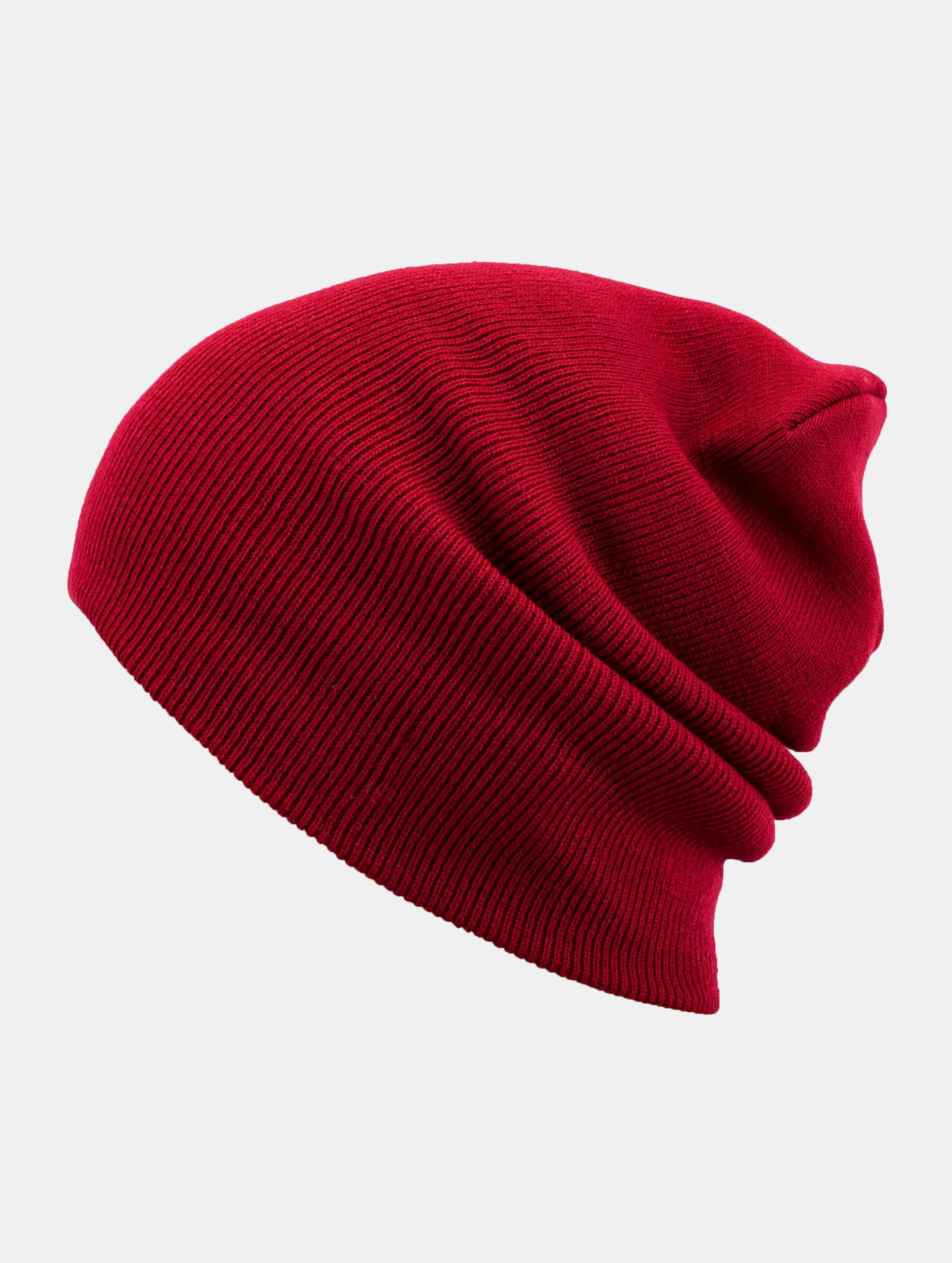 MSTRDS Beanie Muts Beanie Basic Flap Long Version maroon one size Rood