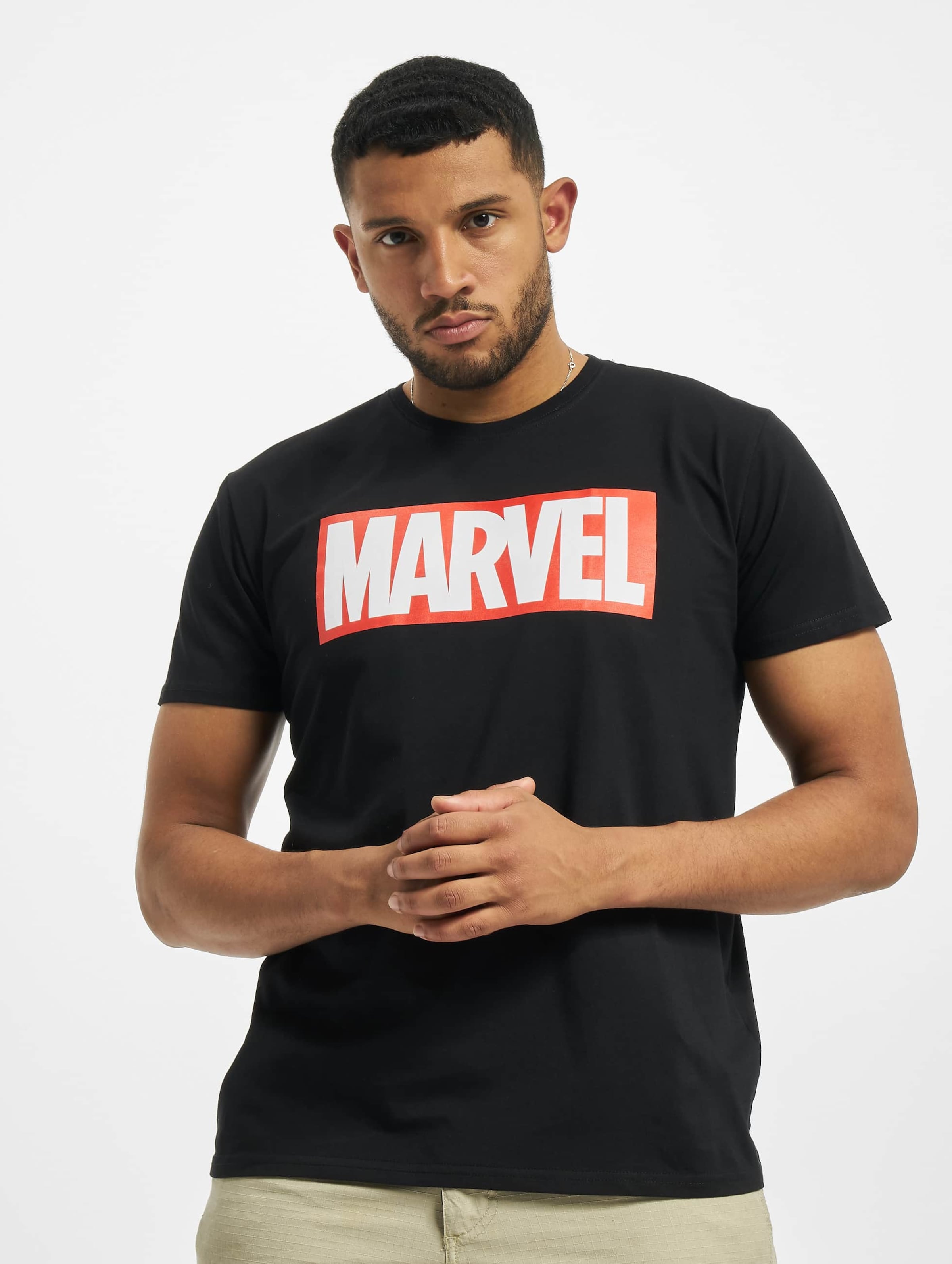 Merchcode Marvel Logo Tee Mannen op kleur zwart, Maat XXL