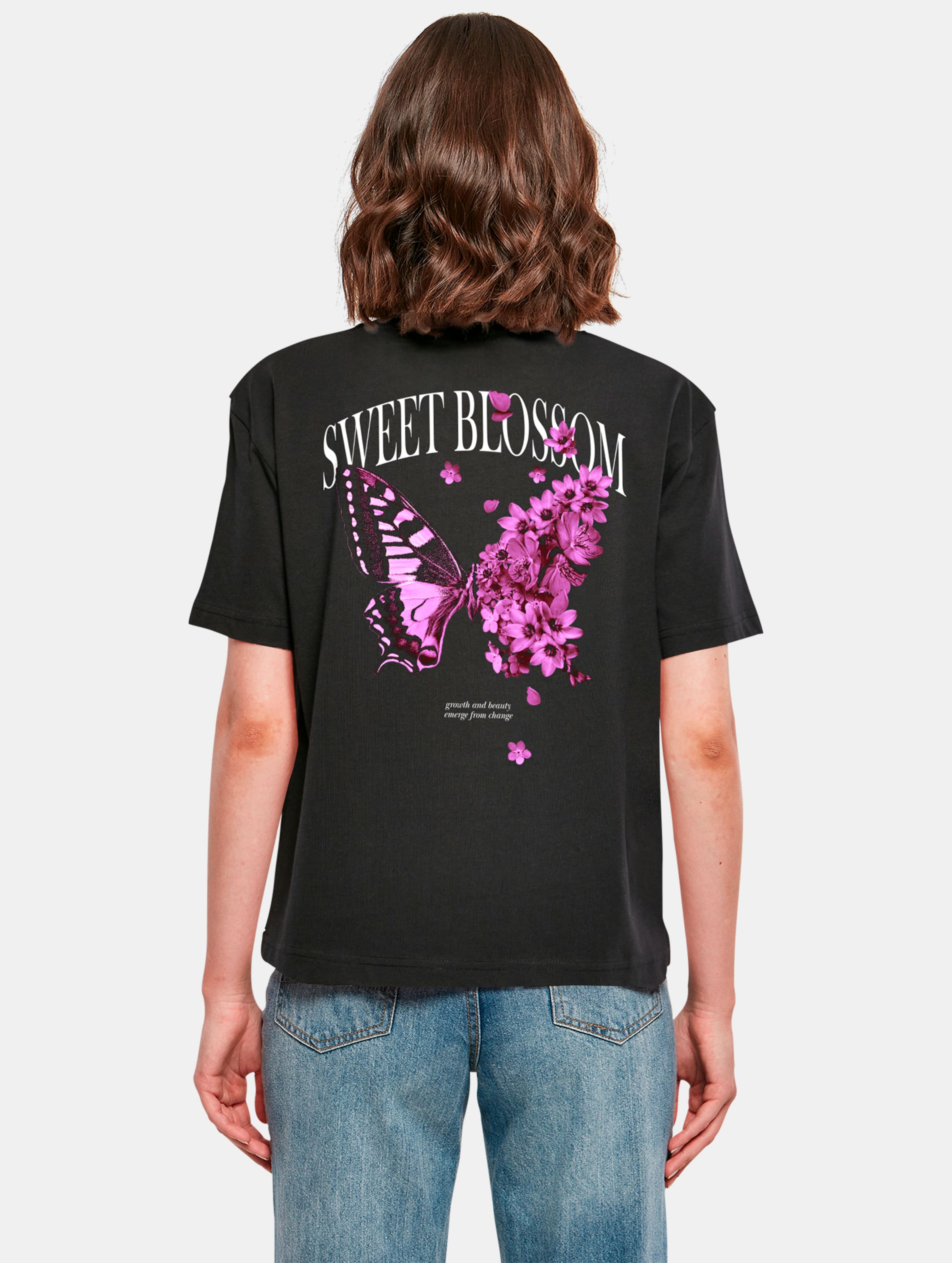 Miss Tee Sweet Blossom And Beauty T-Shirt op kleur zwart, Maat XS