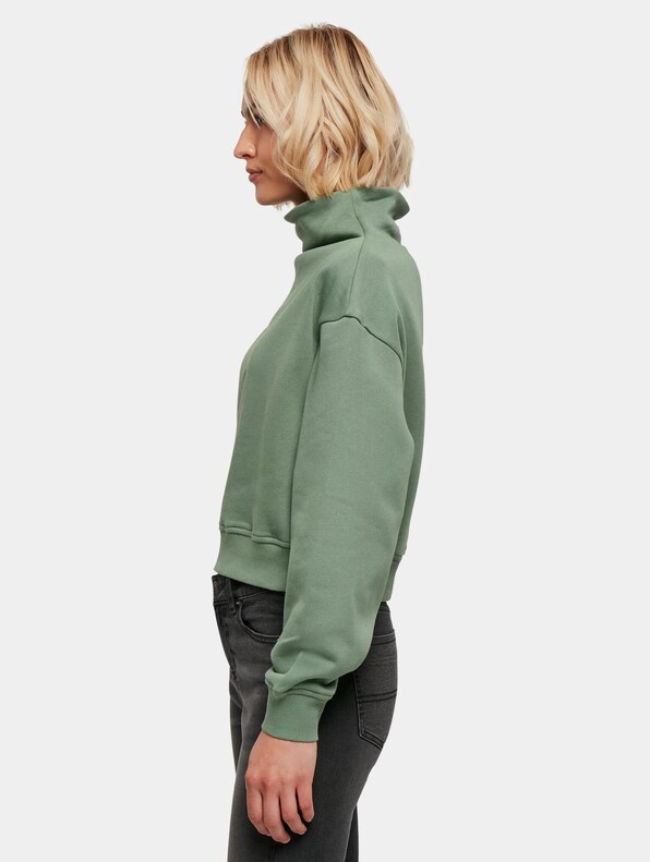 Ladies Organic Short High Neck Crew-1