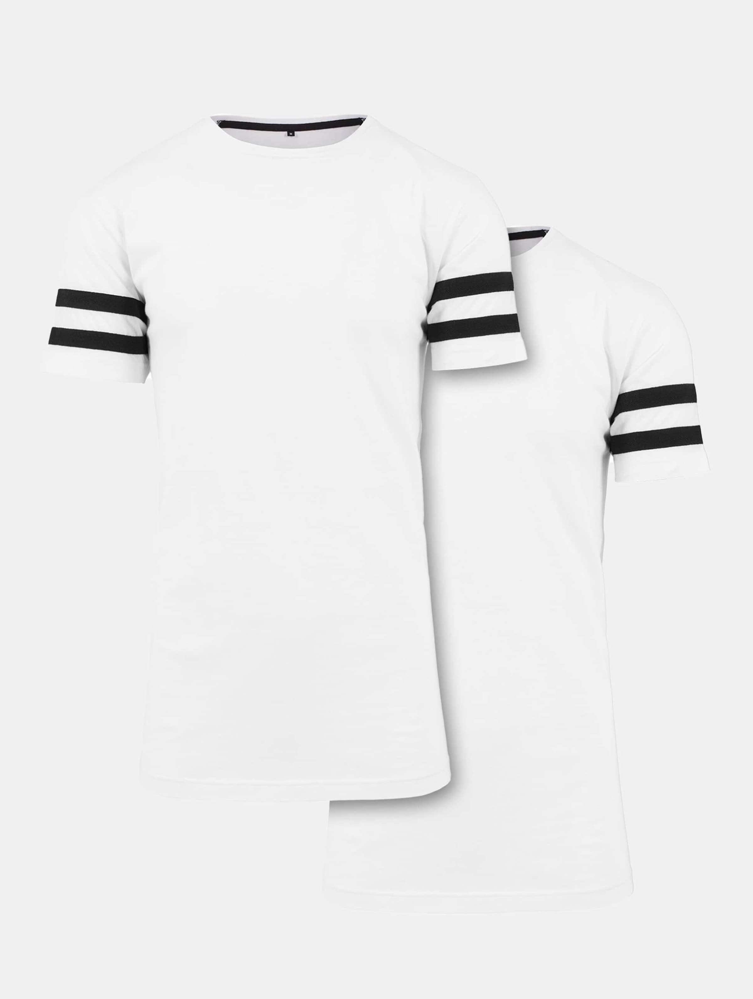 Build Your Brand Stripe Jersey Tee 2-Pack Vrouwen op kleur wit, Maat S