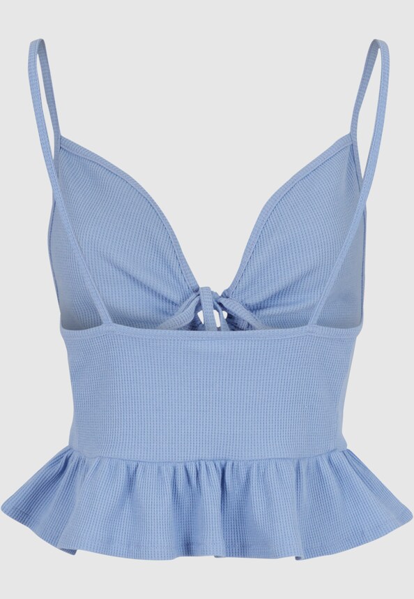 Ladies Waffle Pique Ruffle Top-6