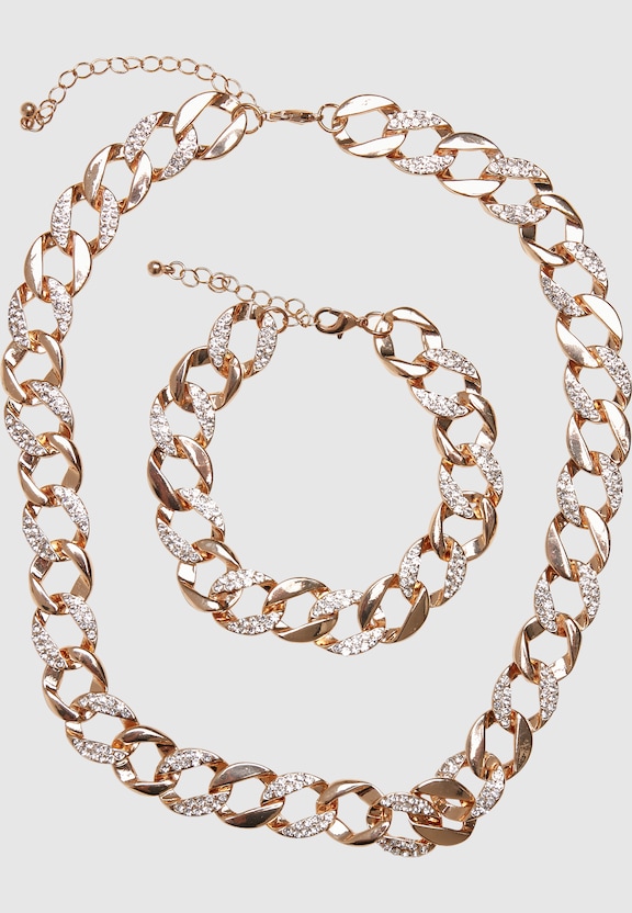 Basic Diamond Necklace And Bracelet -0