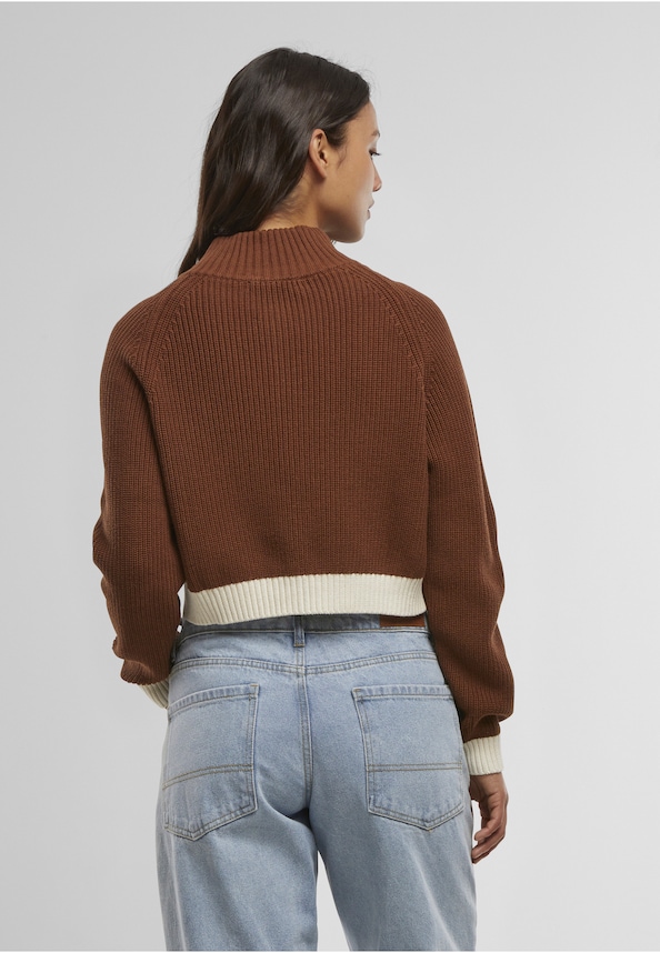 PEQUS Cropped Knit Track Jacket-1