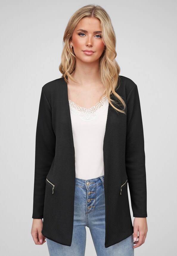 Cloud5ive Damen Blazer mit 2-Zip-Pockets u. Strukturstoff-0