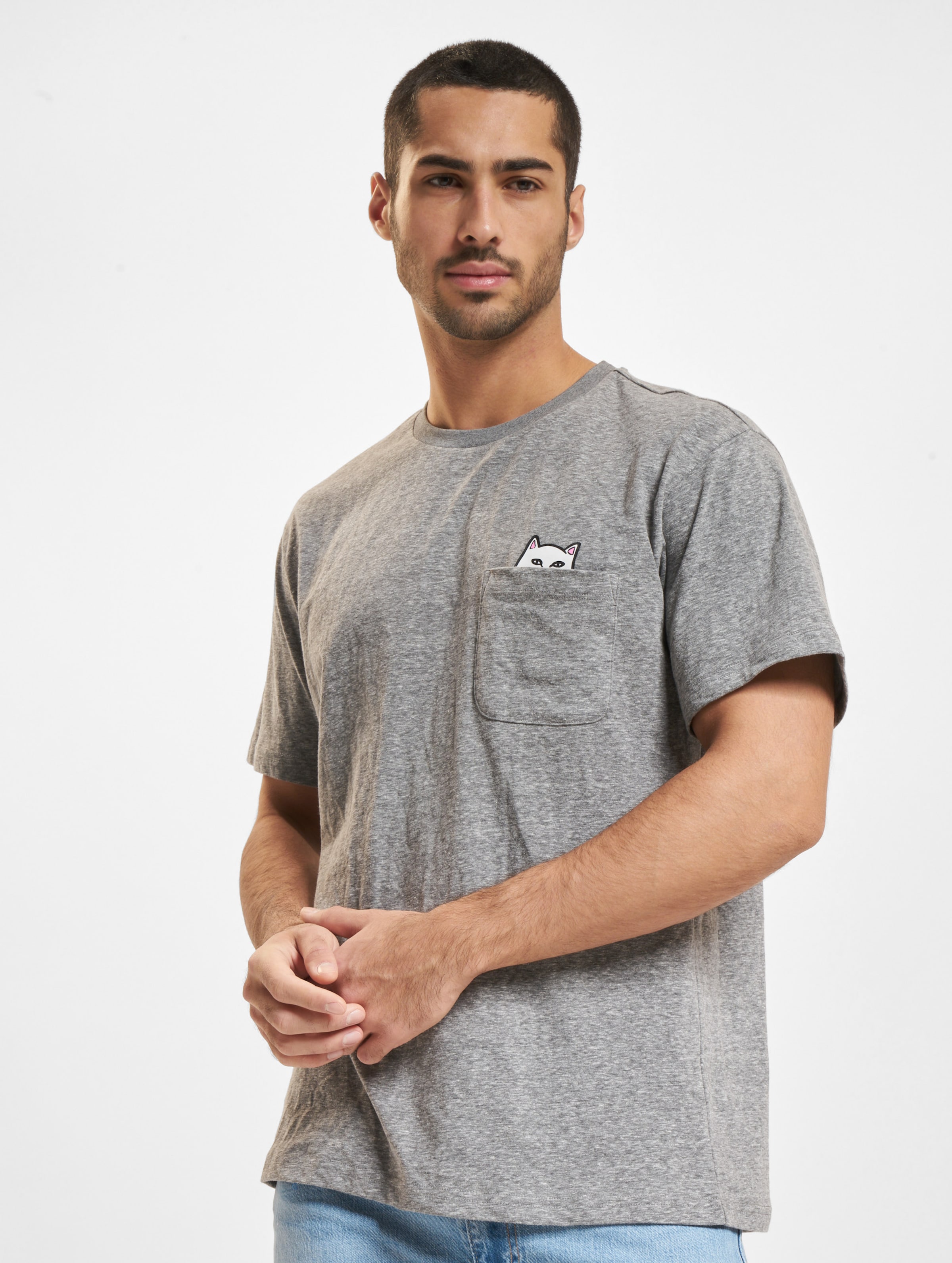 Rip N Dip Lord Nermal Pocket T-Shirt Männer,Unisex op kleur grijs, Maat L