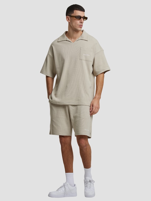 Another Cotton Lab Another Waffle Oversized Polo Shirt-3