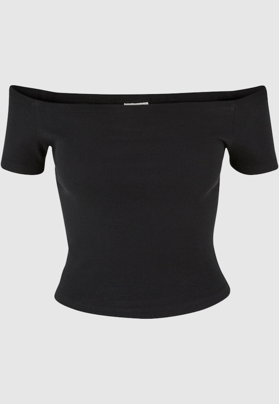 Ladies Organic Off Shoulder Rib Tee-6