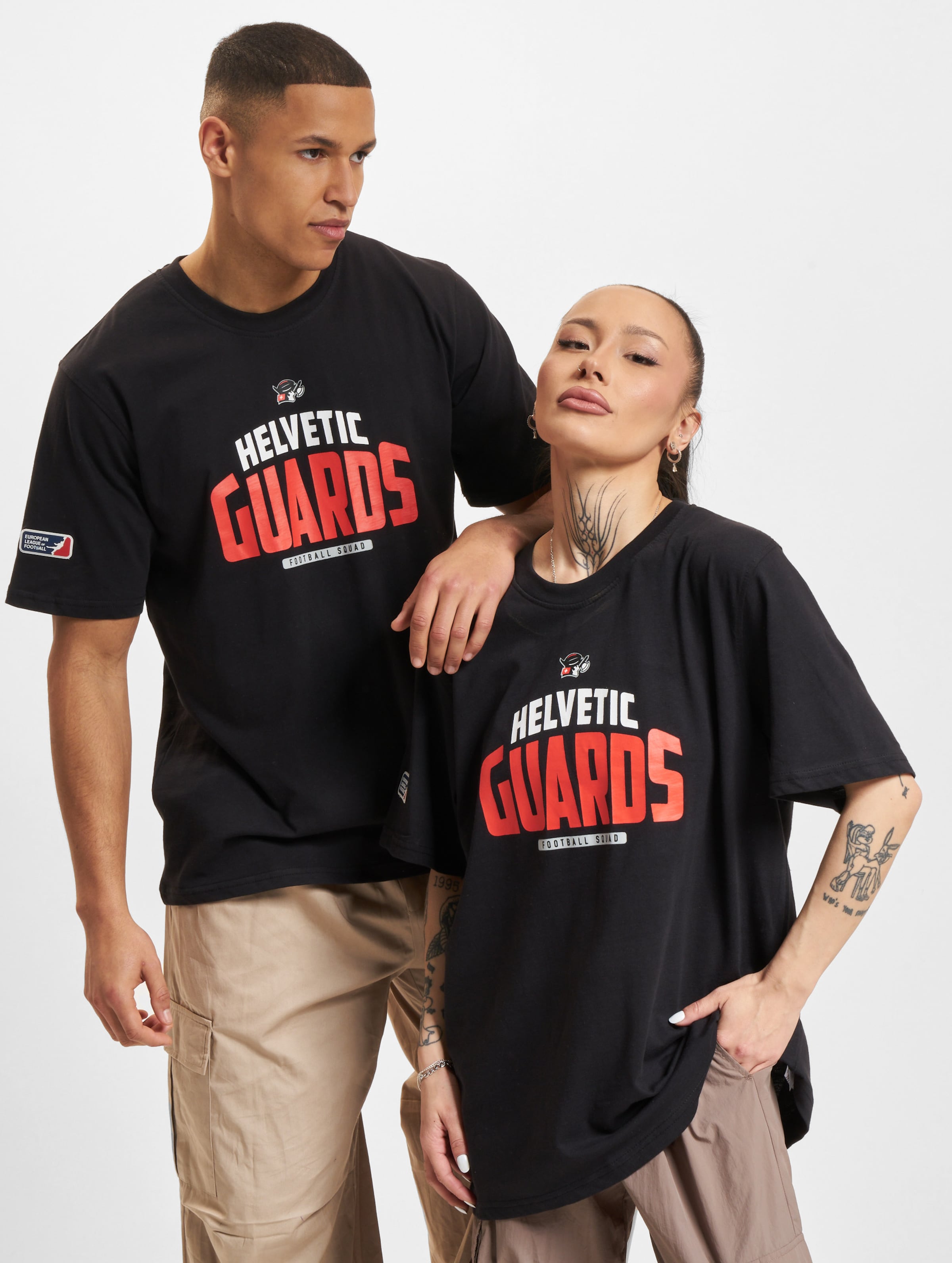 European League Of Football ELF Helvetic Guards 1 T-Shirts Unisex op kleur zwart, Maat 5XL