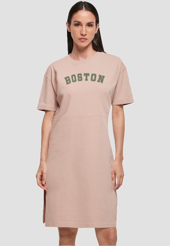 Ladies Boston Organic Oversized Slit Tee Dress-0