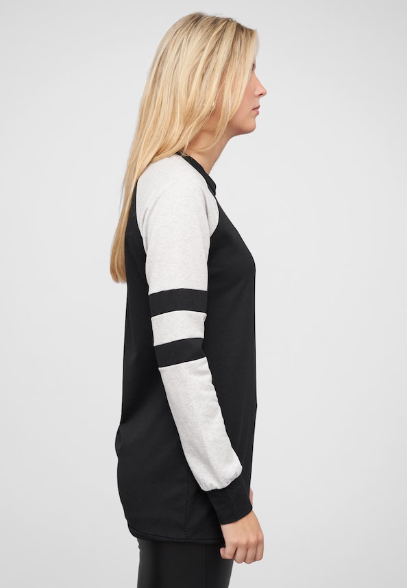 Sweatkleid mit Raglanärmeln und Rundhals Kontrast-3