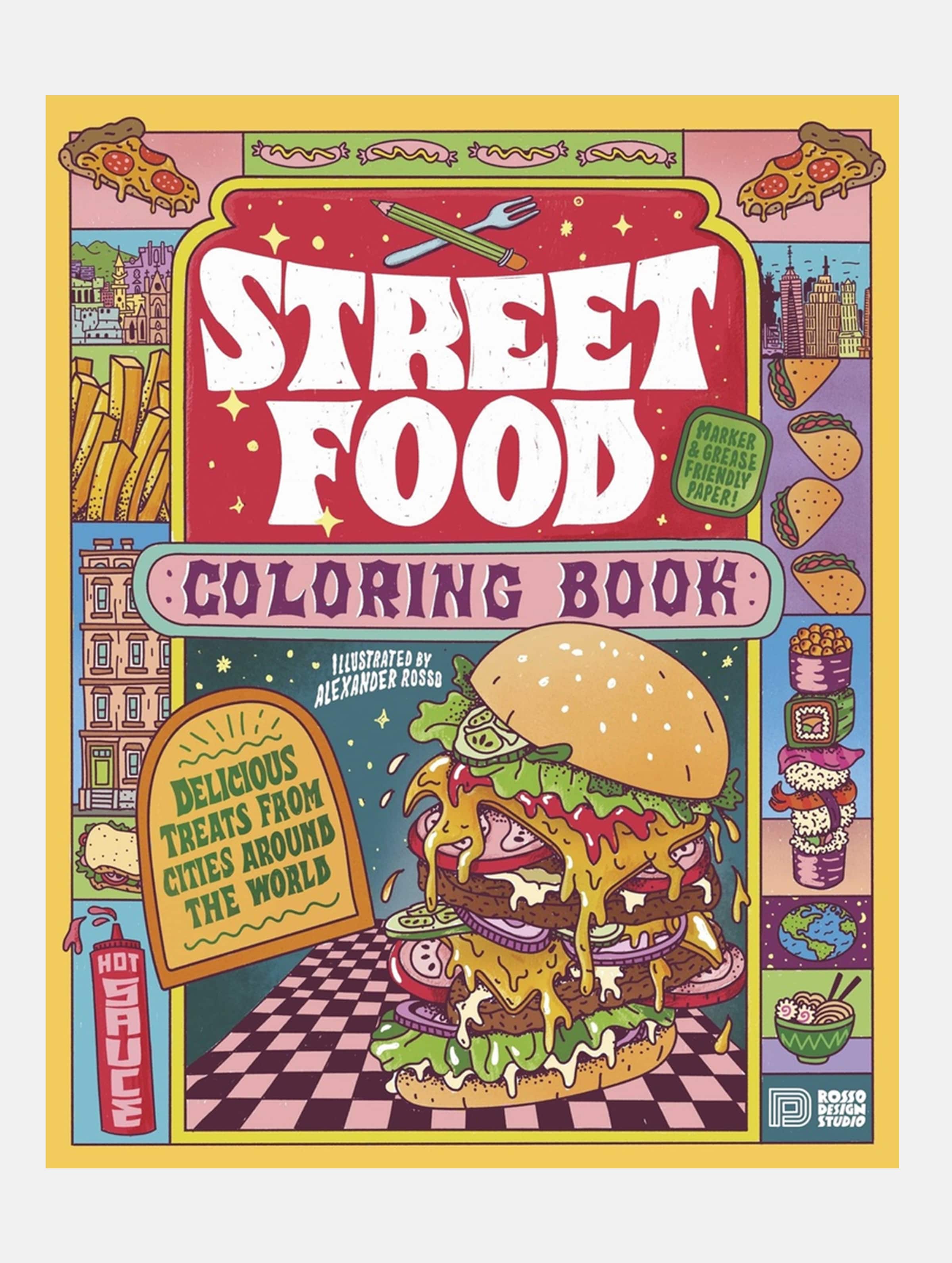 Urban Media Street Food Coloring Book Unisex, Maat ONE_SIZE