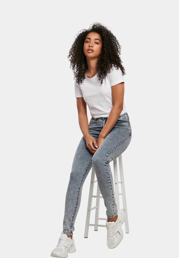 Ladies High Waist Skinny Jeans-3