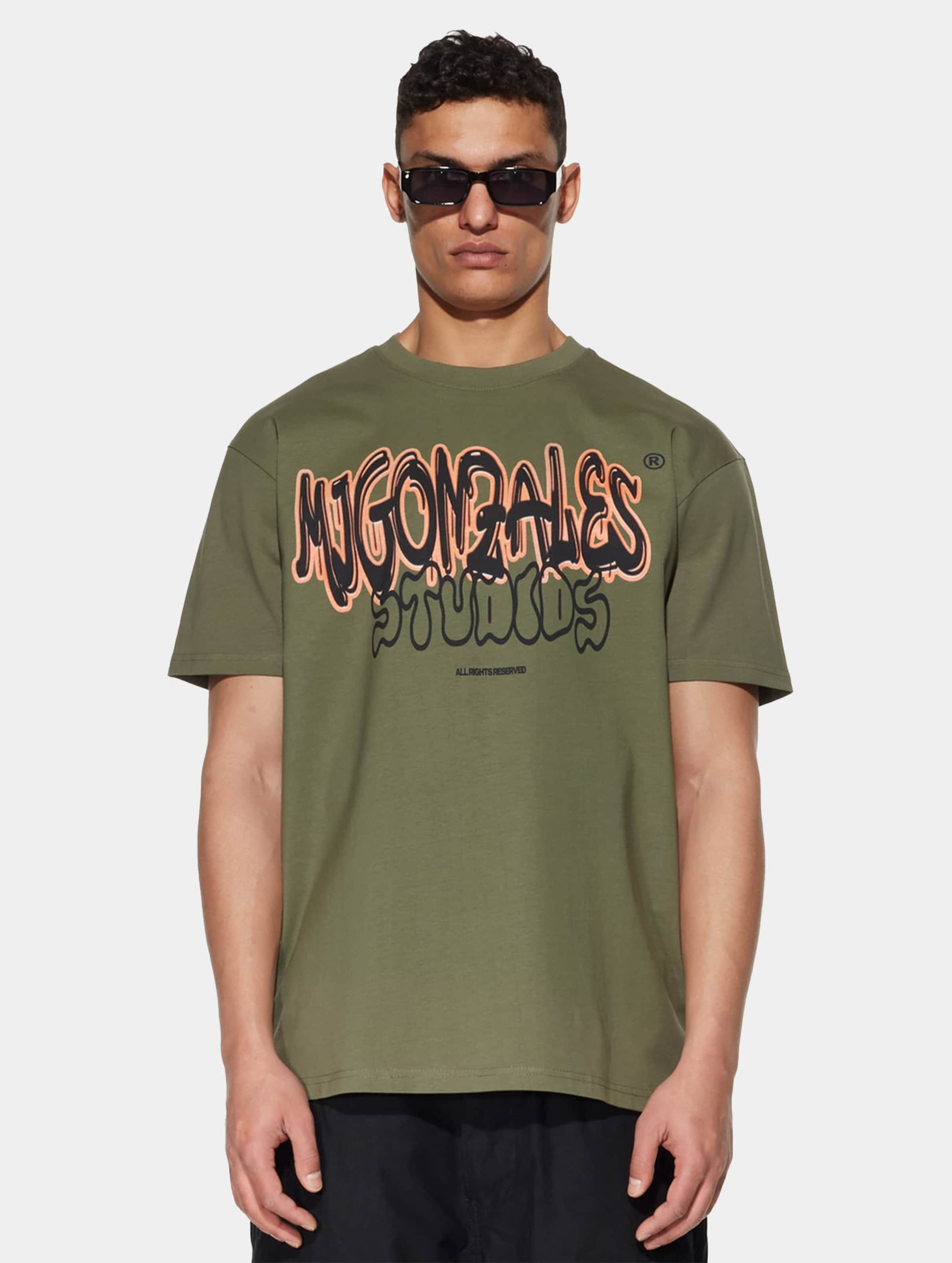 MJ Gonzales MJGonzales Studio V.2 x Heavy Oversized Tee Mannen op kleur olijf, Maat XS