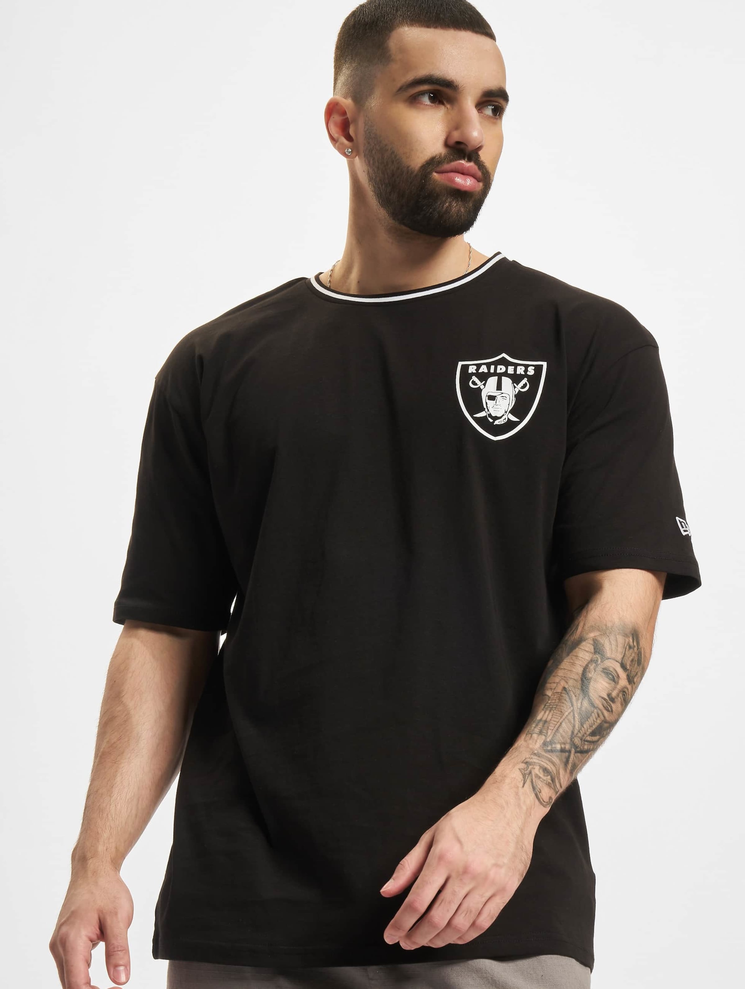 New Era NFL Las Vegas Raiders Distressed Graphic Oversized T-Shirt Mannen op kleur zwart, Maat L