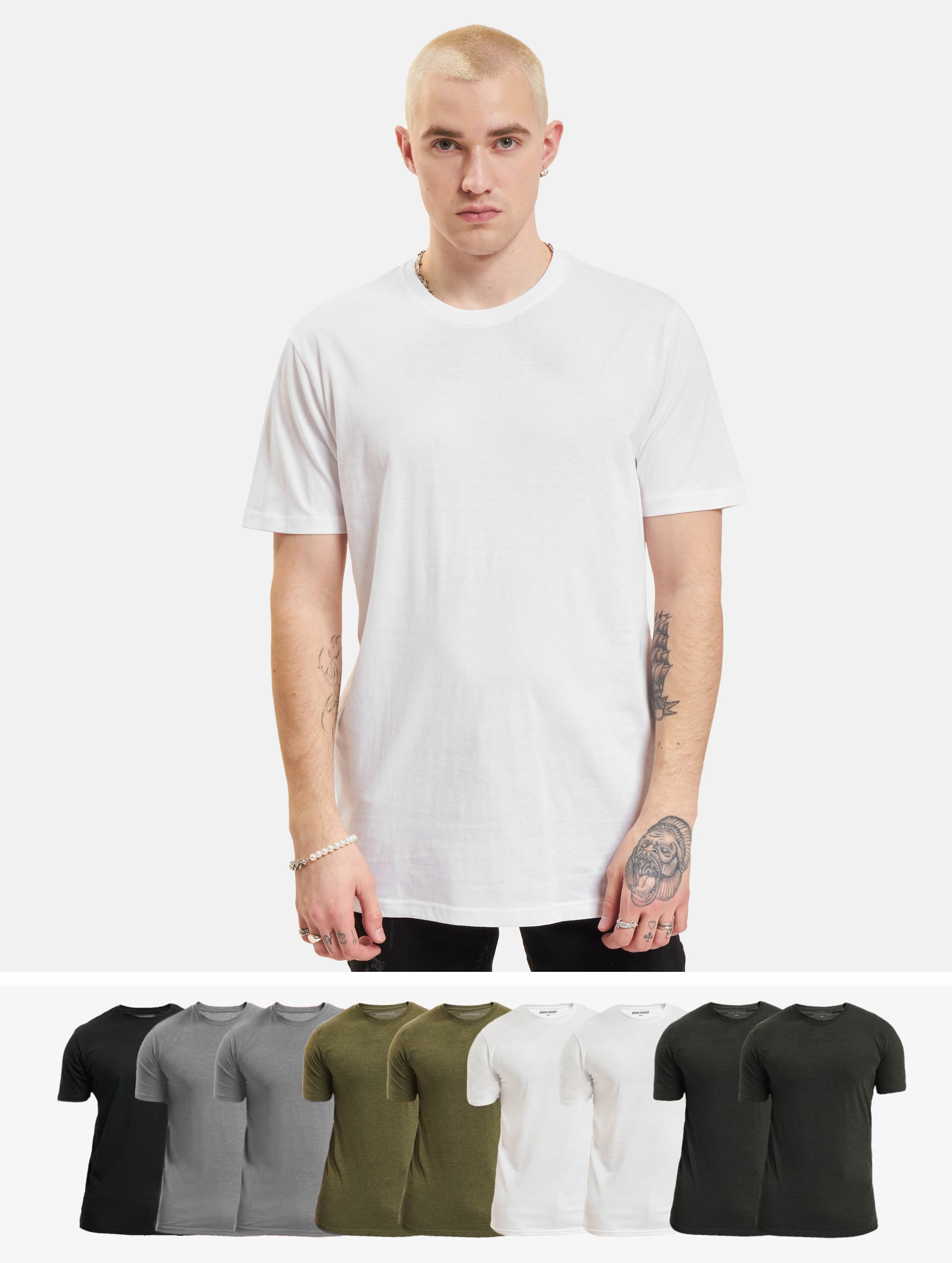 Denim Project 10 Pack T-Shirt Mannen op kleur grijs, Maat L