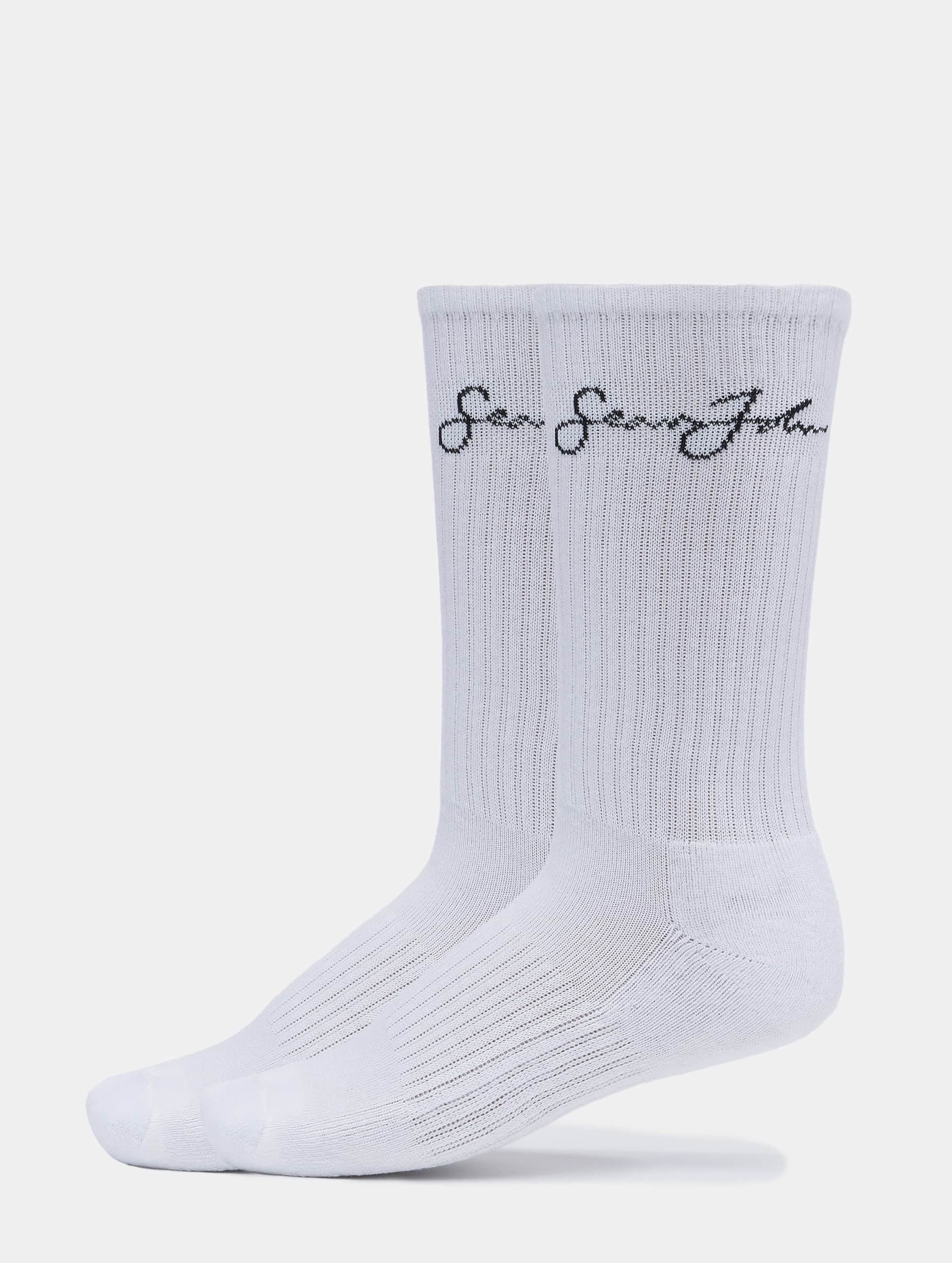 Sean John Script Logo 2xPack Socken Frauen,Männer,Unisex op kleur wit, Maat 43-46