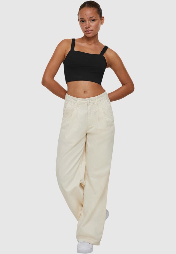 Ladies Organic Pleated Cotton Pants-3