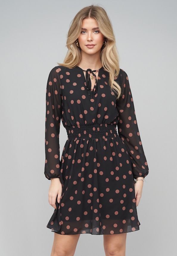 Long-sleeve Dress Polka Dots-0