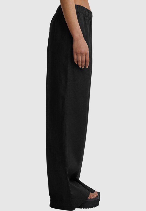 Ladies Linen Mixed Wide Pants-3