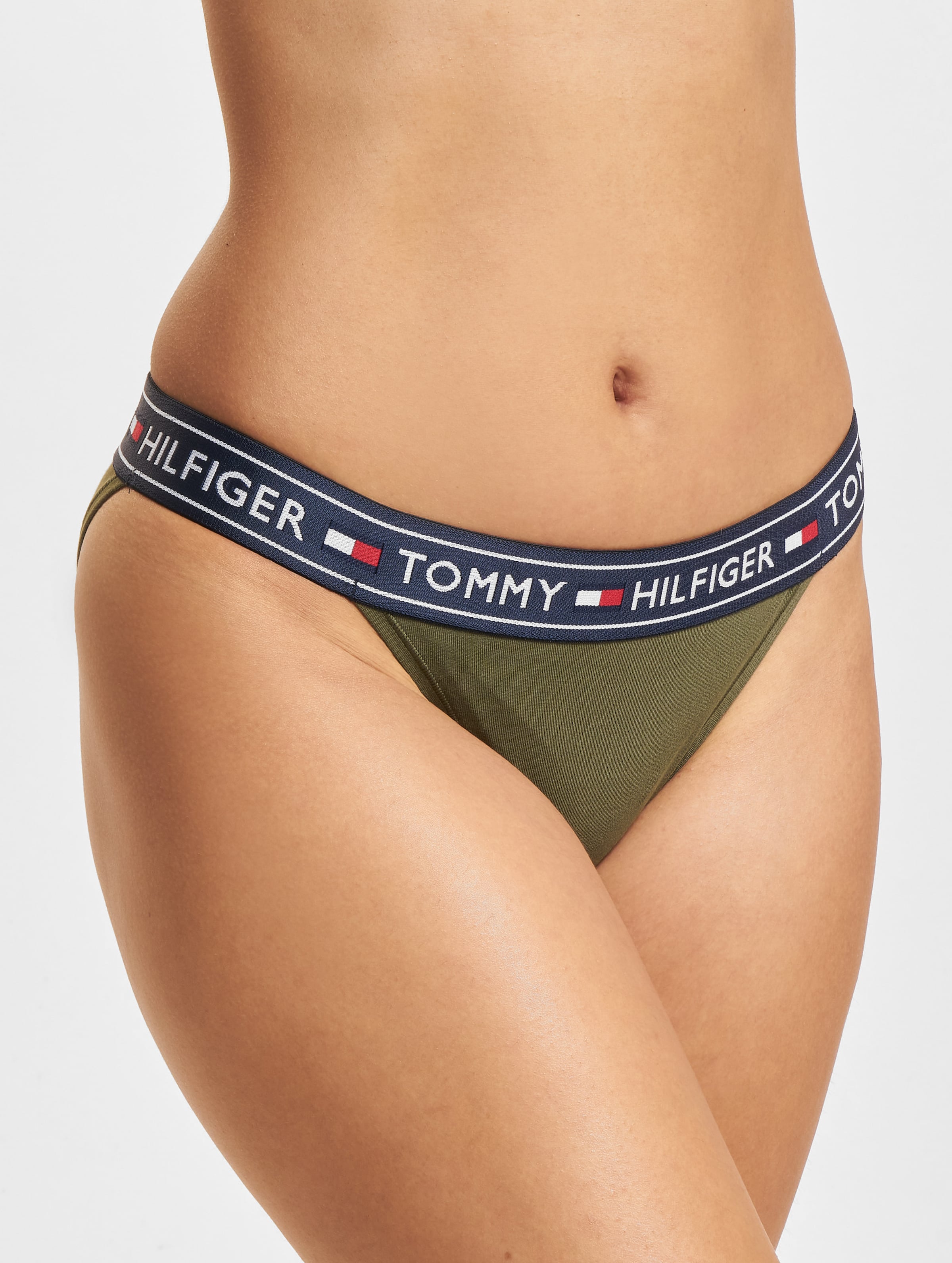 Tommy Hilfiger Logo Bikini Frauen,Unisex op kleur groen, Maat XS