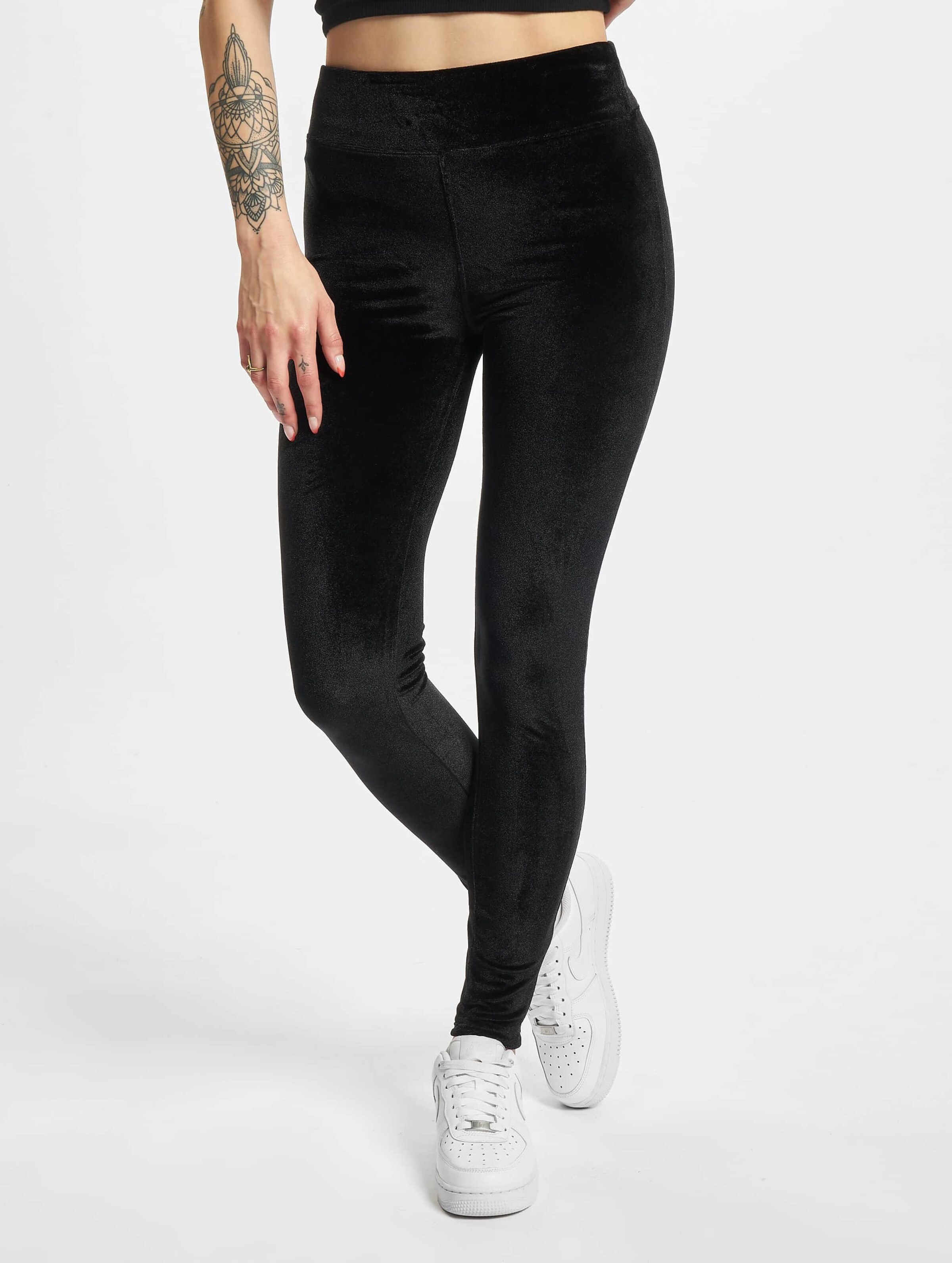 Ladies black velvet clearance leggings