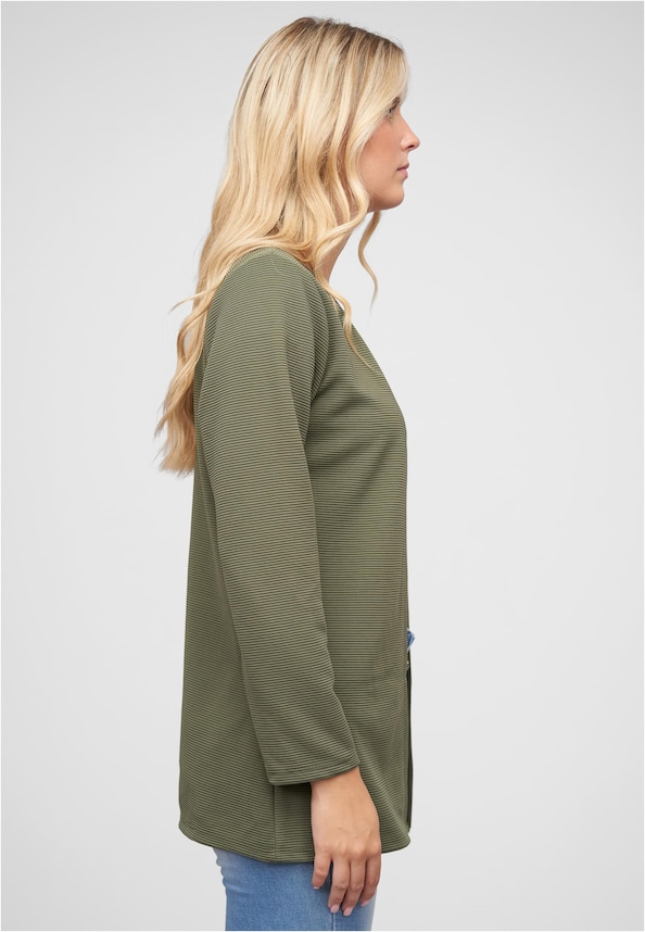 Strickjacke offener ribbed Cardigan-3