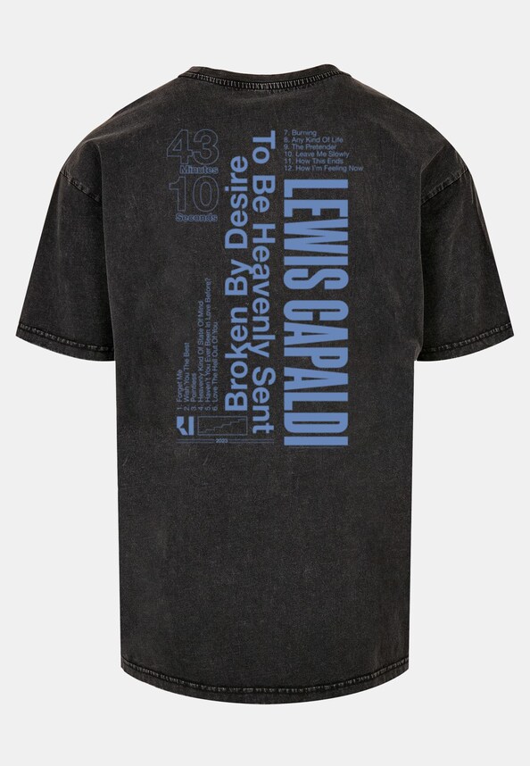 Lewis Capaldi - Tour grabsheet 3 Acid Washed Oversize Tee-5