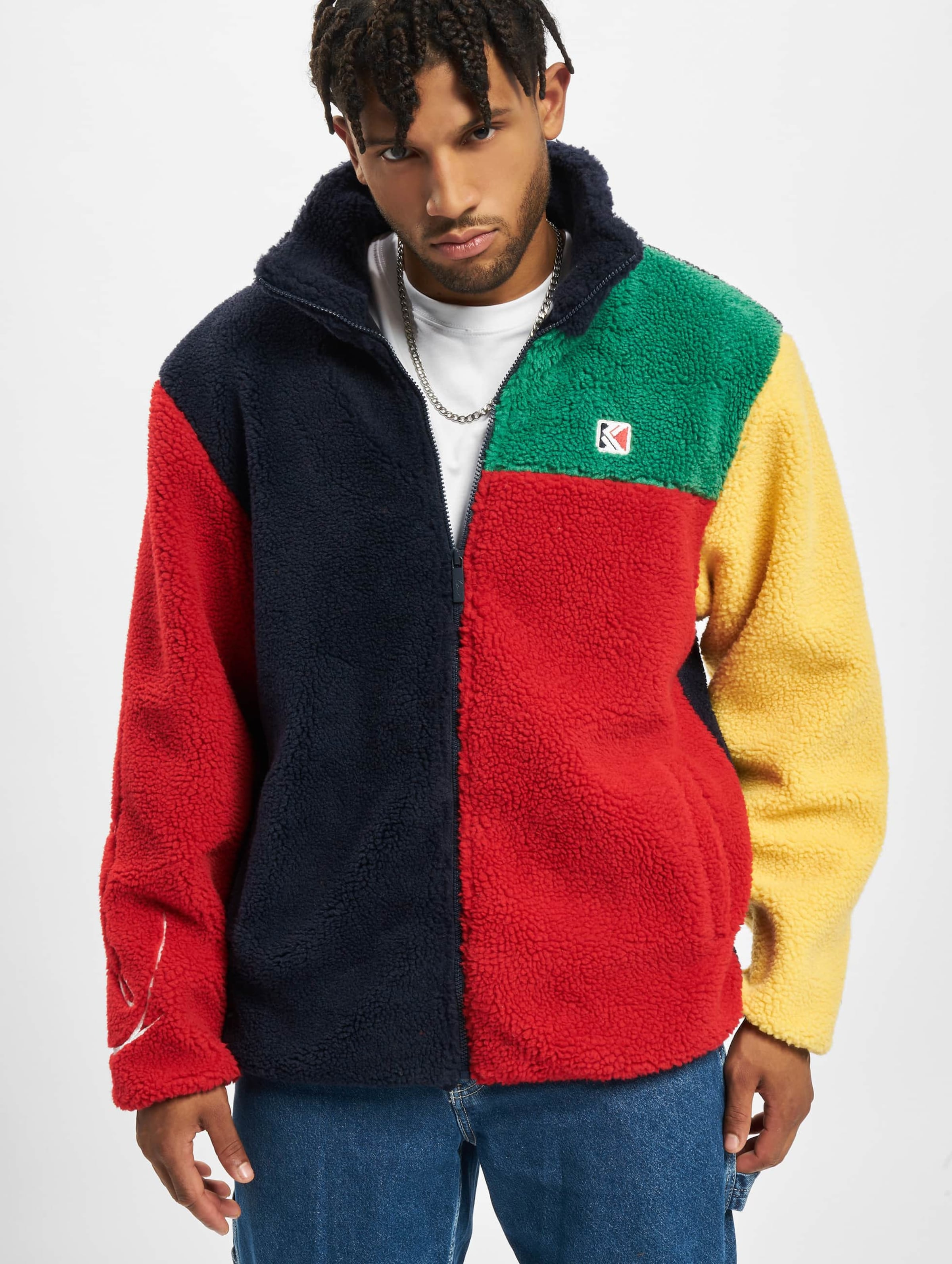 Karl Kani Signature Block Teddy Übergangsjacke Männer,Unisex op kleur rood, Maat M