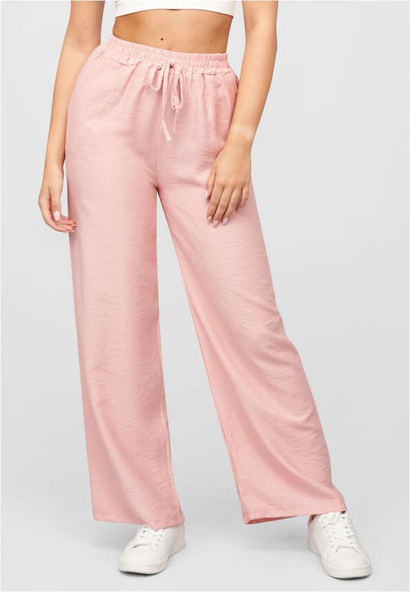 Weite Viskose Hose mit elastischen Bund und Deko-Tunnelzug-0