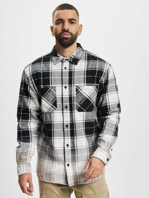 Karl Kani Chest Signature Washed Flannel Shirt-2