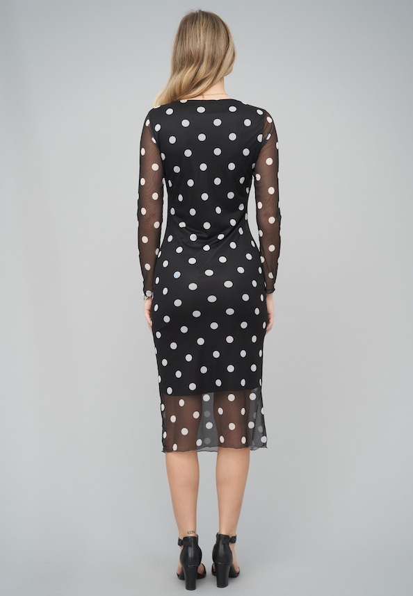 Long-sleeve Dress Polka Dots-1