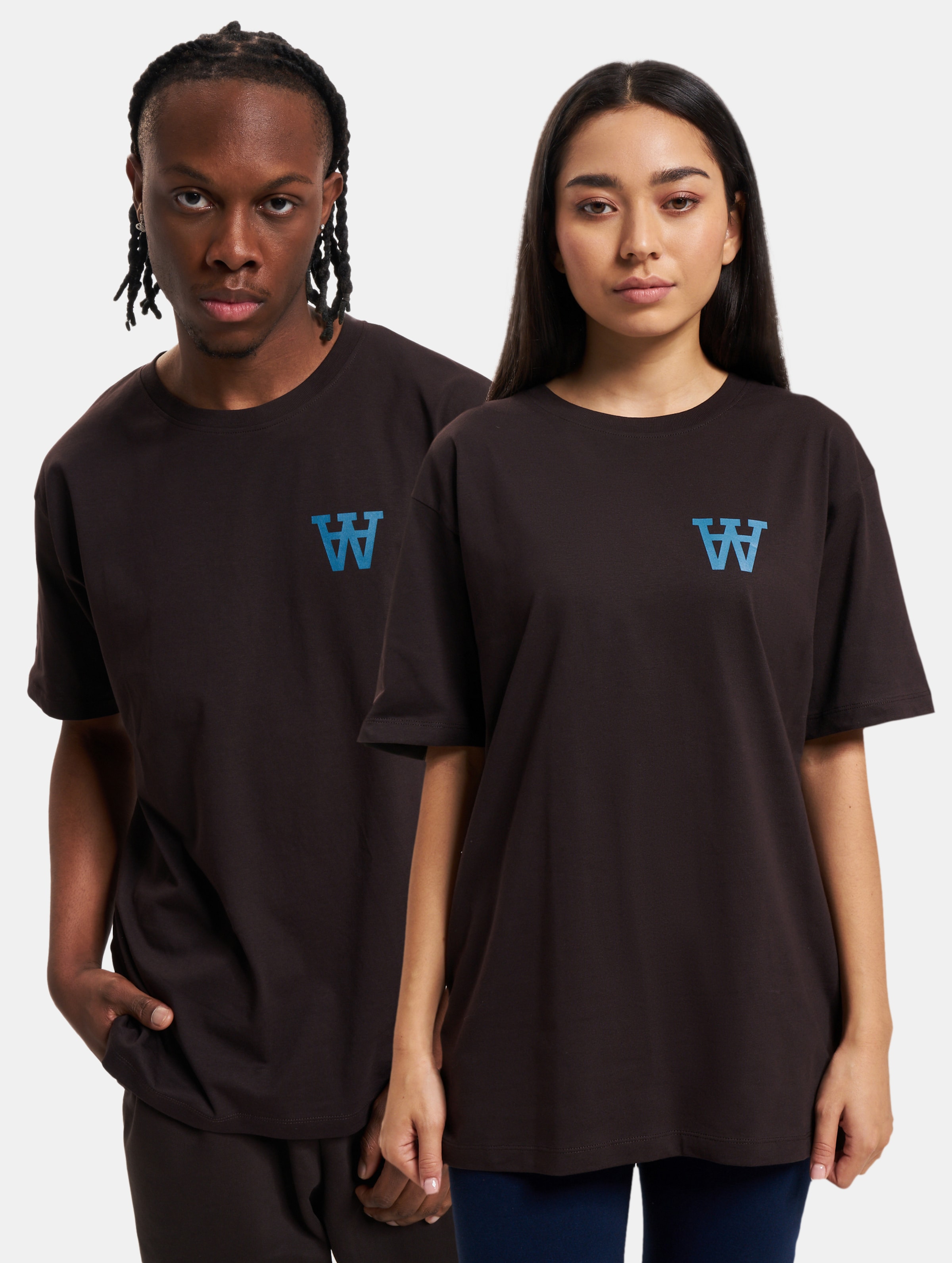 Wood Ace Chest Print T-Shirt Vrouwen op kleur zwart, Maat S