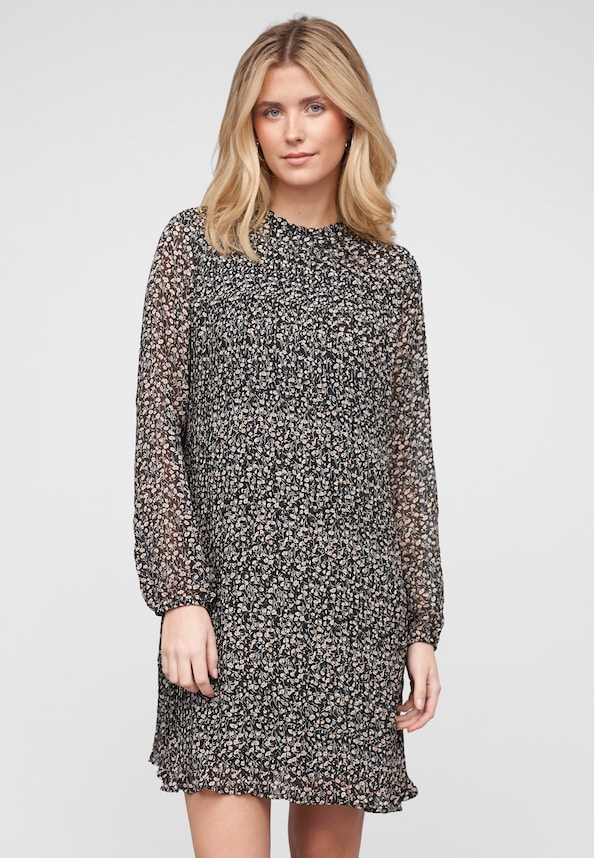 VICERSIA L/S PLISSE MIDI DRESS-0