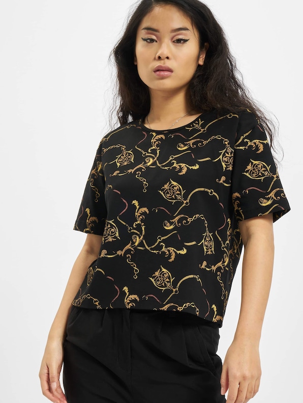 Ladies AOP Luxury Print Short Oversized Tee-0