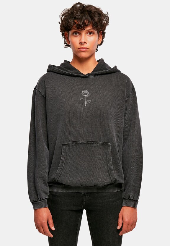 Ladies Rose Acid Washed Oversize-0