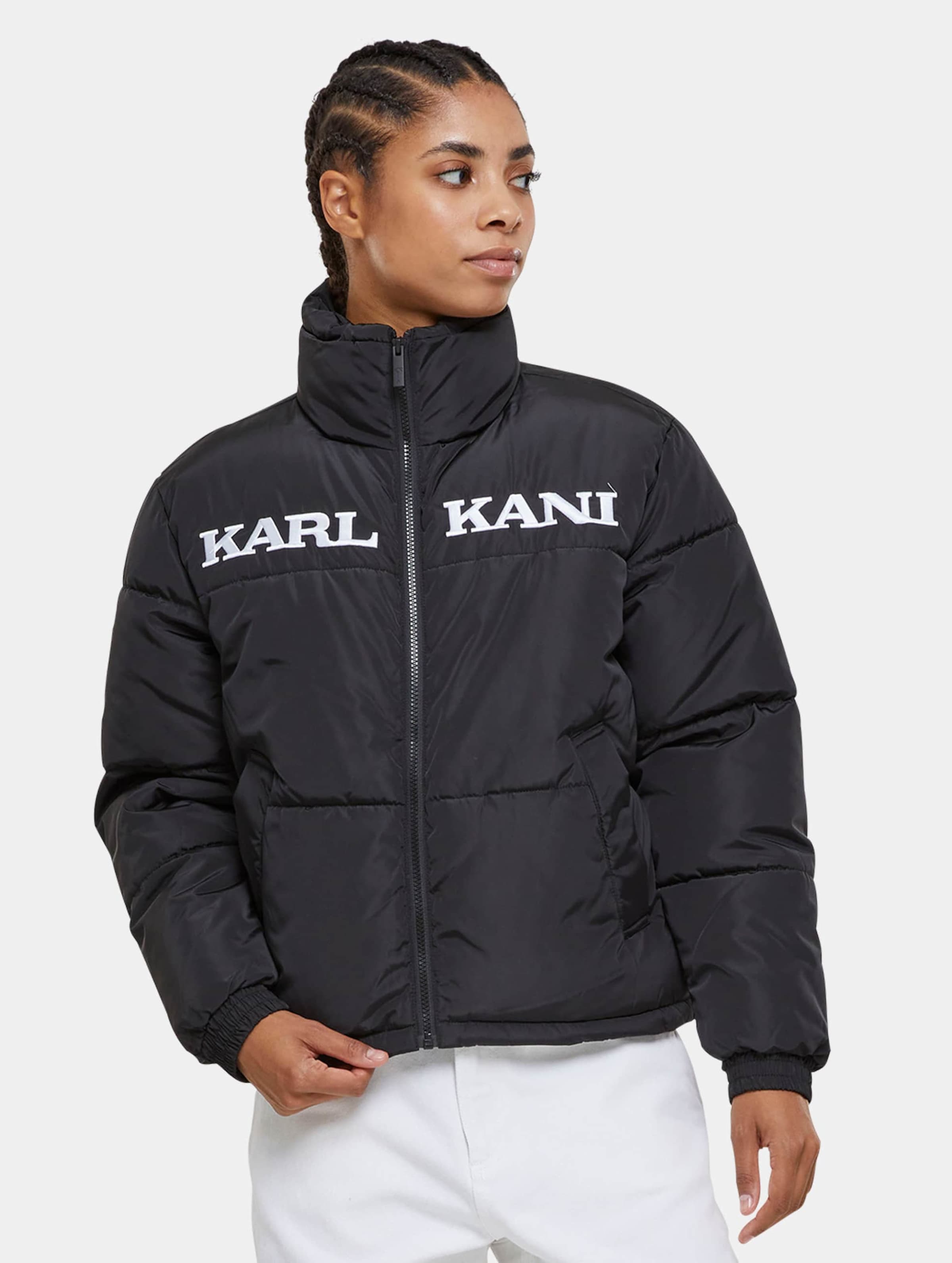 Karl Kani KW-JK012-001-01 KK Retro Essential Puffer Jacket Vrouwen op kleur zwart, Maat S