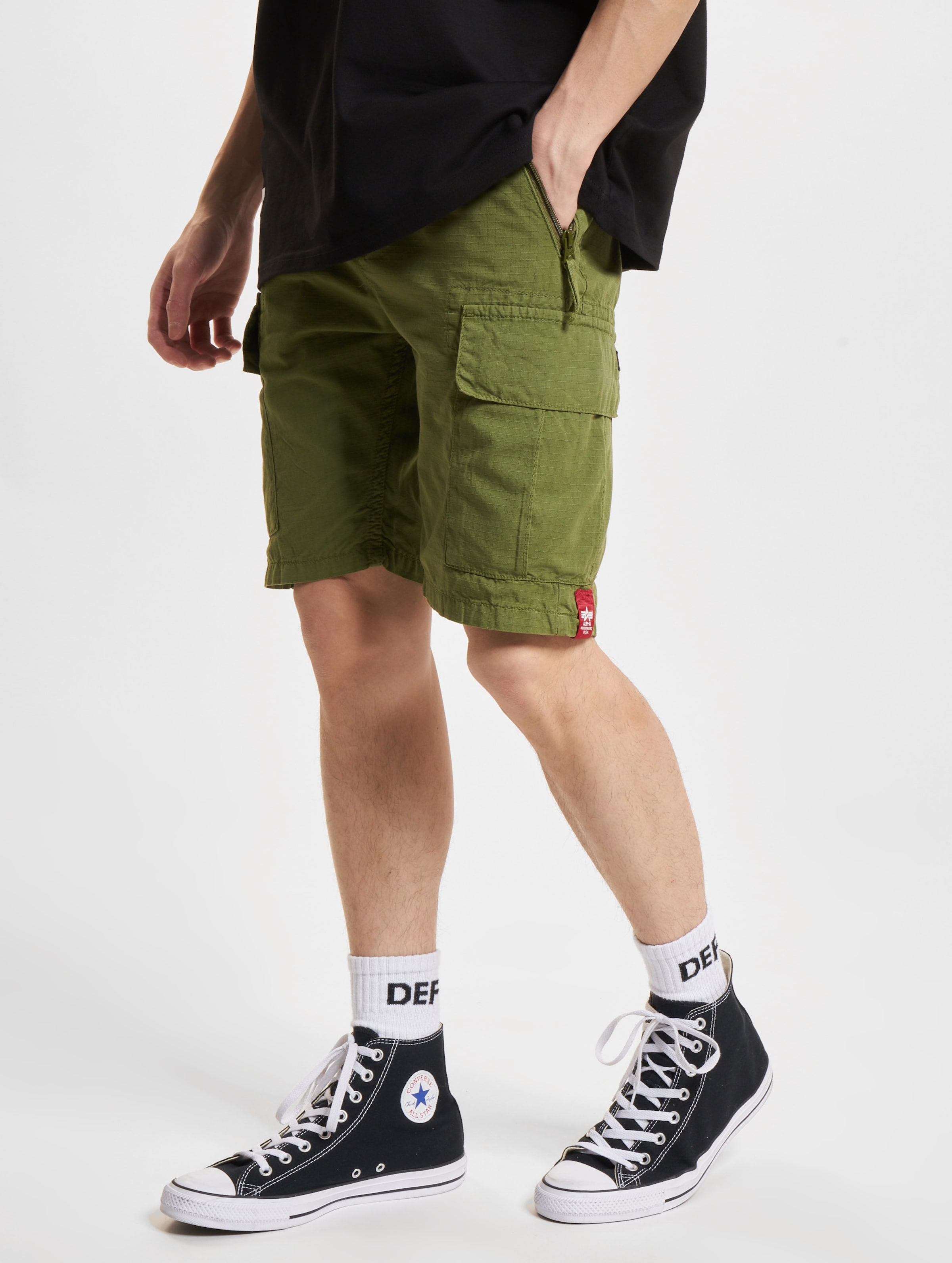 Alpha Industries Ripstop Shorts Mannen op kleur groen, Maat M