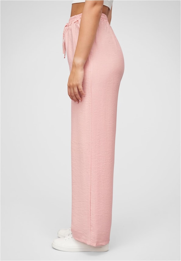 Weite Viskose Hose mit elastischen Bund und Deko-Tunnelzug-2