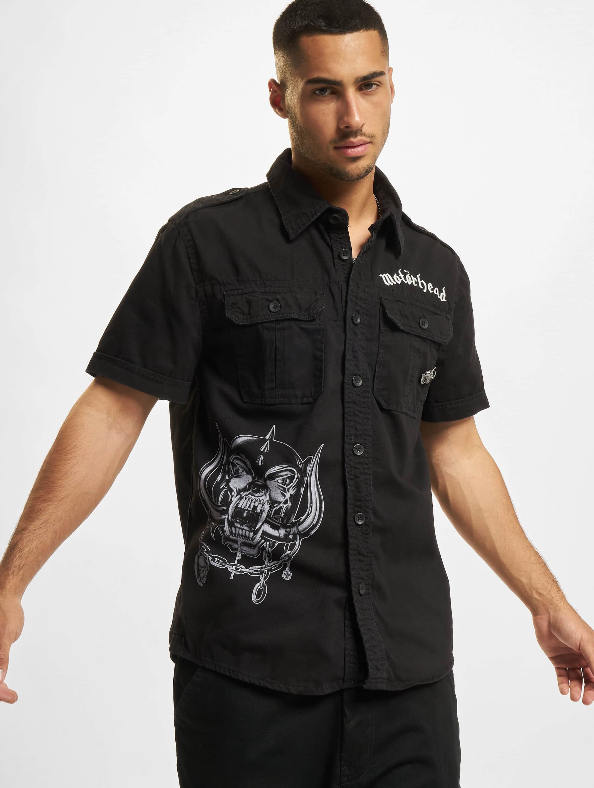 Brandit Overhemd -7XL- Vintage Shirt 1/2 sleeve Zwart